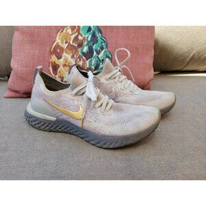 Nike Epic React Flyknit Premium Vast Grey Gray Gold Women's Size 9 Running 8